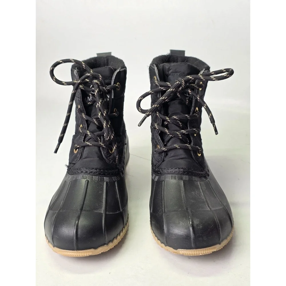 Magellan Outdoors Women's Duck Boots Size 8 B‎ Black Rubber Lace Up Shoes
